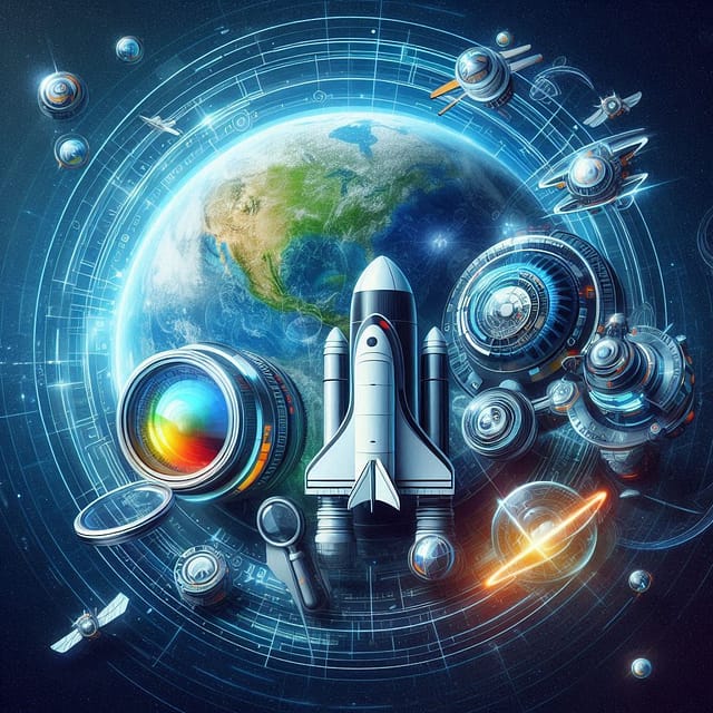 modern image of SEO, SEM, and SEA in science fiction style without text modern image of SEO, SEM, and SEA in science fiction style without text